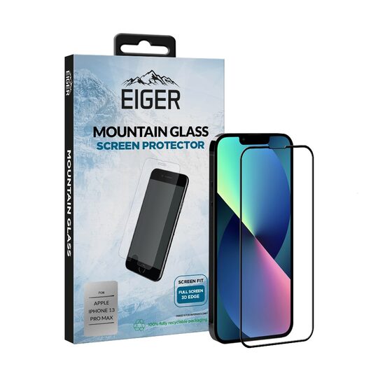 Folie iPhone 13 Pro Max Eiger Glass 3D Edge to Edge Clear Black