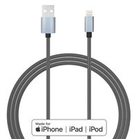 Cavo USB MFI Lightning Lemontti Grigio 1,5m (treccia tessile)