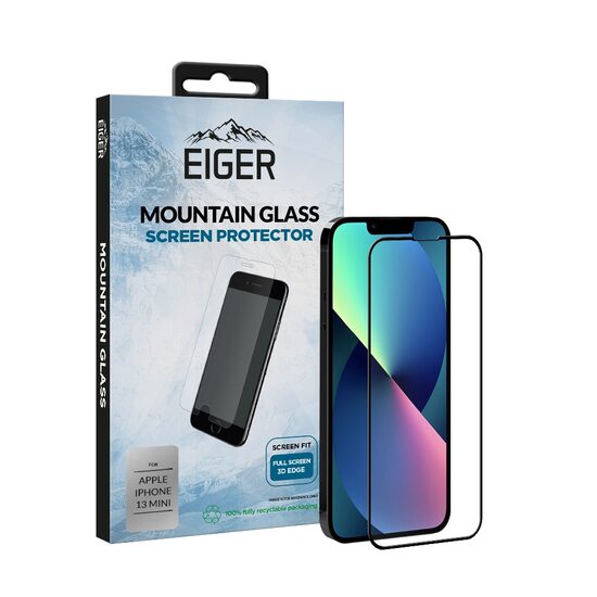 Folie iPhone 13 Mini Eiger 3D Glas Edge to Edge Clear Black