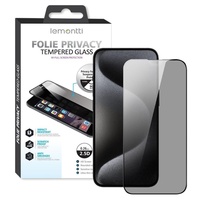Folie iPhone 14 / iPhone 13 / iPhone 13 Pro Lemontti Glass Privacy Full Fit Nero