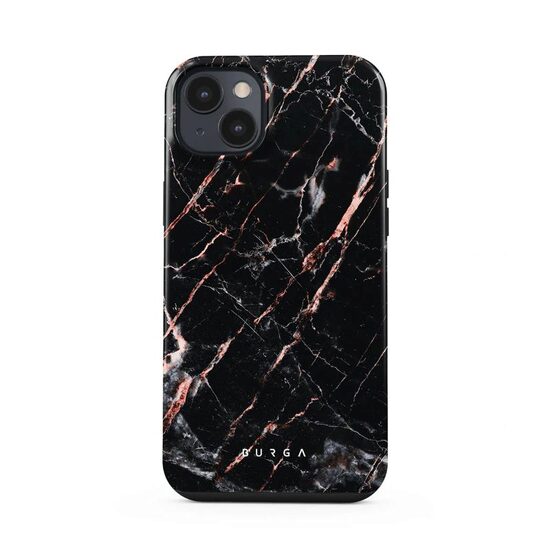 Husa iPhone 14 Burga Dual Layer Rose Gold Marble