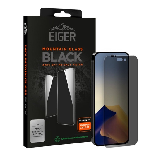 Folie iPhone 14 Pro Max Eiger Glass 2.5D Mountain Glass Privacy Black