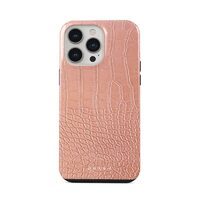 Custodia Burga Dual Layer Pink Croco per iPhone 14 Pro