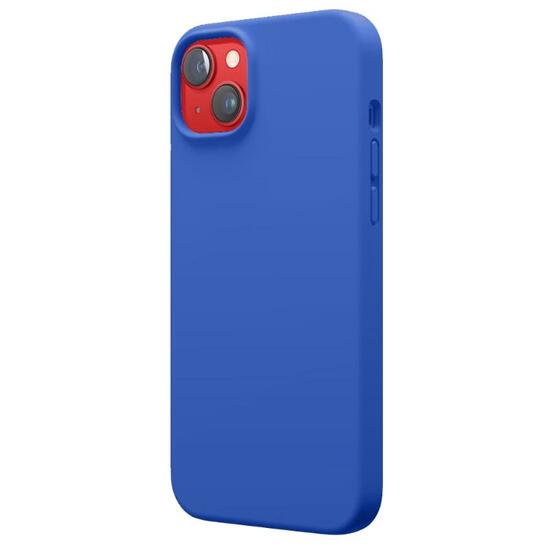 Lemontti Case Liquid Silicon MagCharge iPhone 14 Blauw (360° bescherming, fijn materiaal, gevoerd met microvezel)