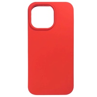 Lemontti Case Liquid Silicon MagCharge iPhone 14 Pro Rot (360°-Schutz, feines Material, gefüttert mit Mikrofaser)