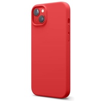 Lemontti Case Liquid Silicon MagCharge iPhone 14 Rouge (protection 360°, matière fine, doublée microfibre)