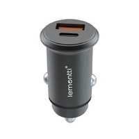Lemontti Autoladegerät Super Fast Charge 65W 2 Ports PD Typ-C 65W + USB-A QC 3.0 Schwarz