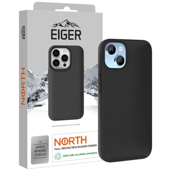 Funda Eiger Husa North para iPhone 15 Plus, color negro