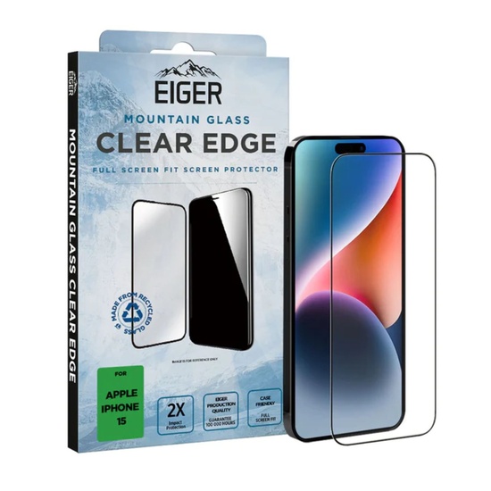 Eiger Folie Glass 3D Mountain Glass iPhone 15 Transparente