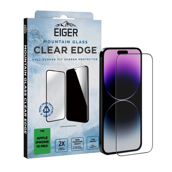 Eiger Folie Sticla 3D Mountain Glass GRS iPhone 15 Pro Clear