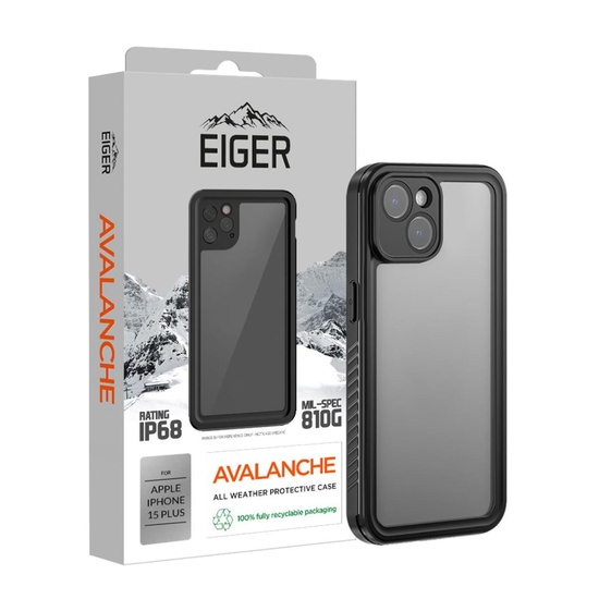 Funda Eiger Avalanche para iPhone 15 Plus, color negro